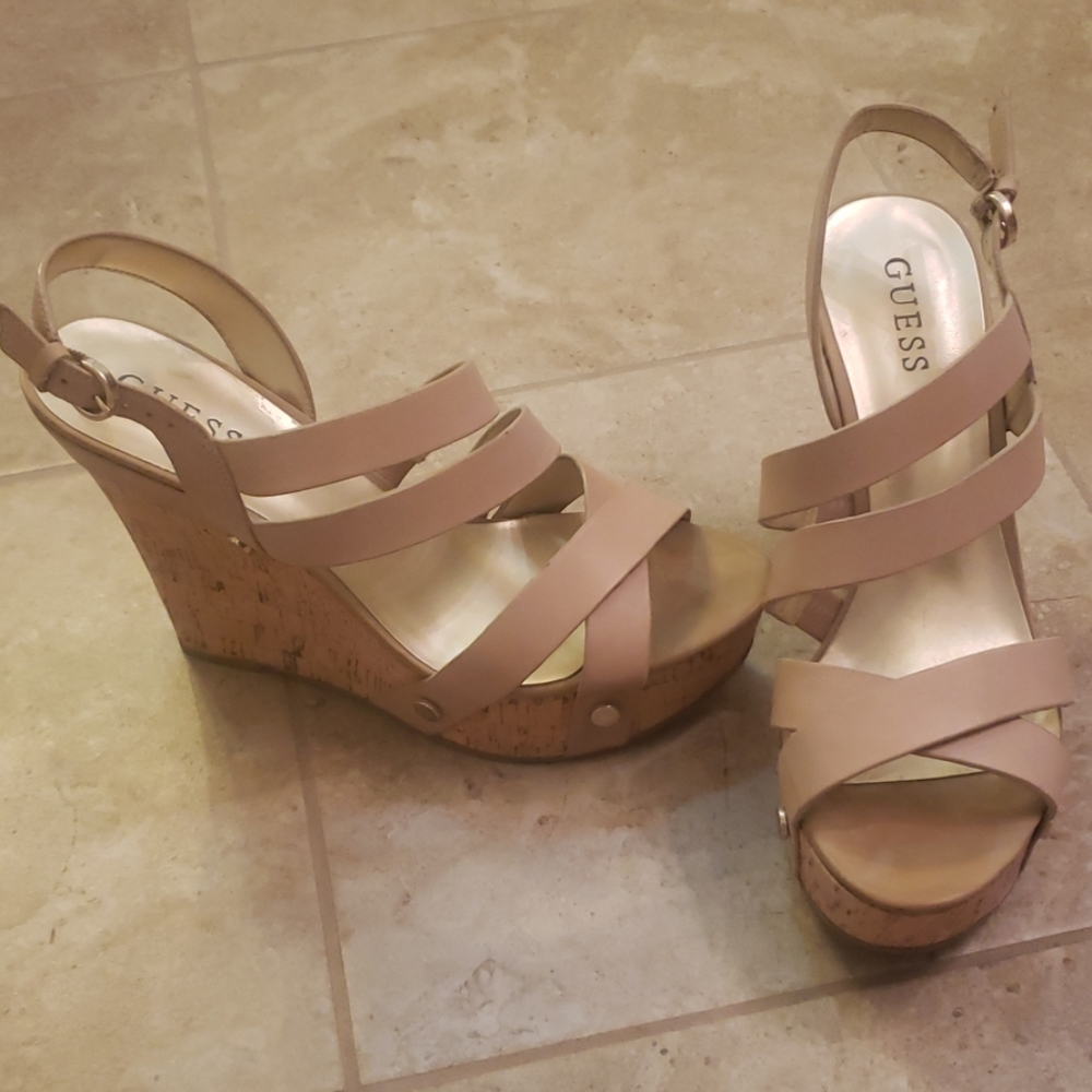 Guess cork wedge sandals
